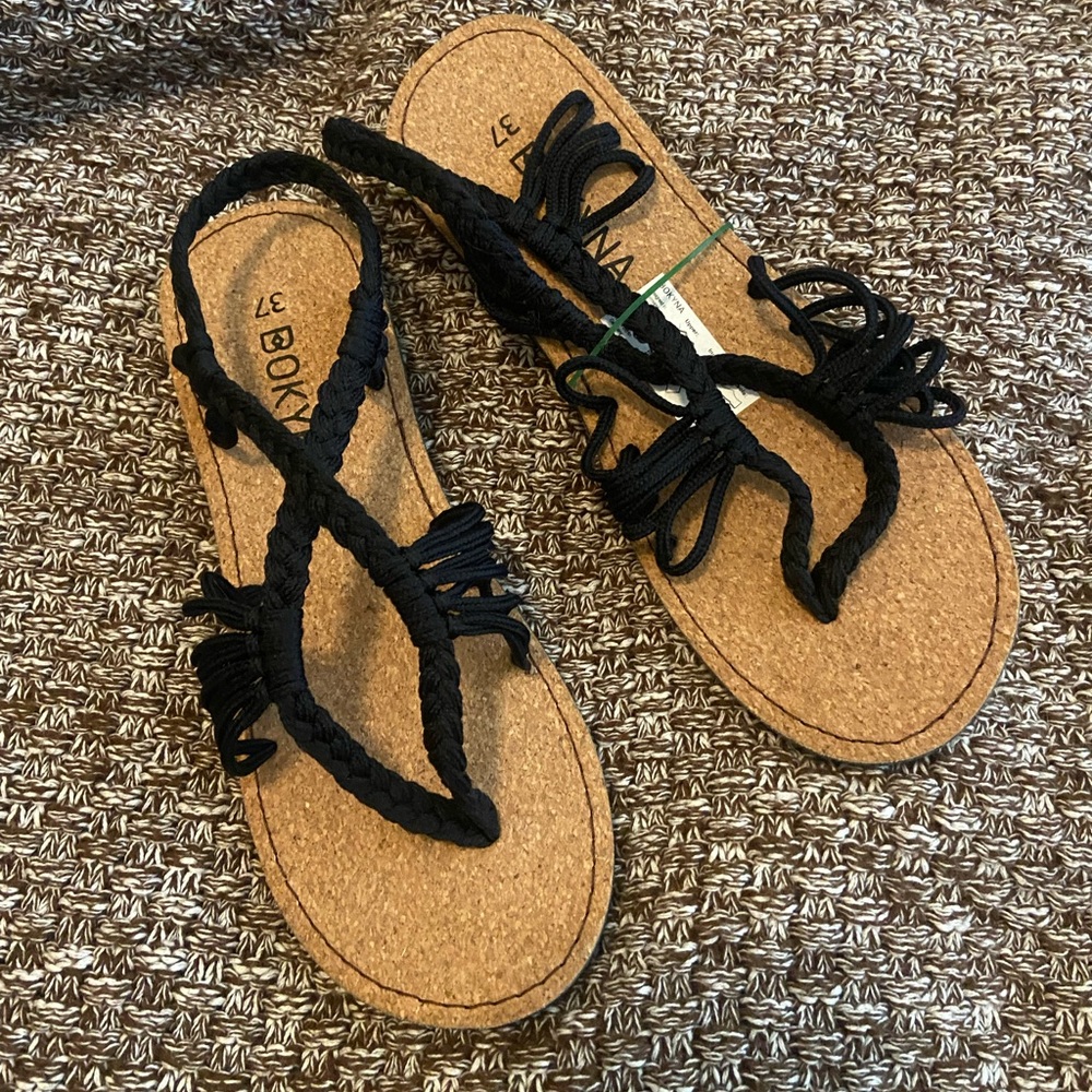 SOLD Bokyna Black Seastar Sandals - Size 6 (37 EU)